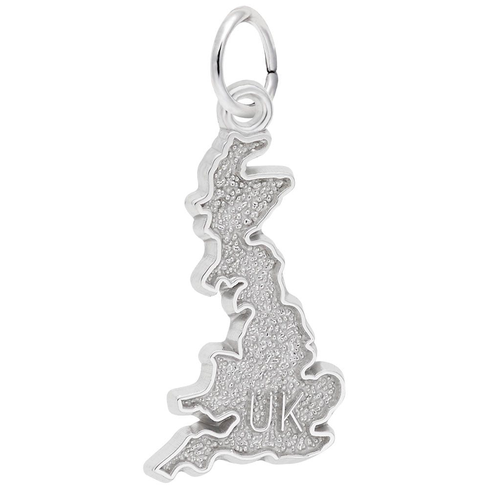 United Kingdom Map Charm - Travel Souvenir Jewelry for Adventurers 7920