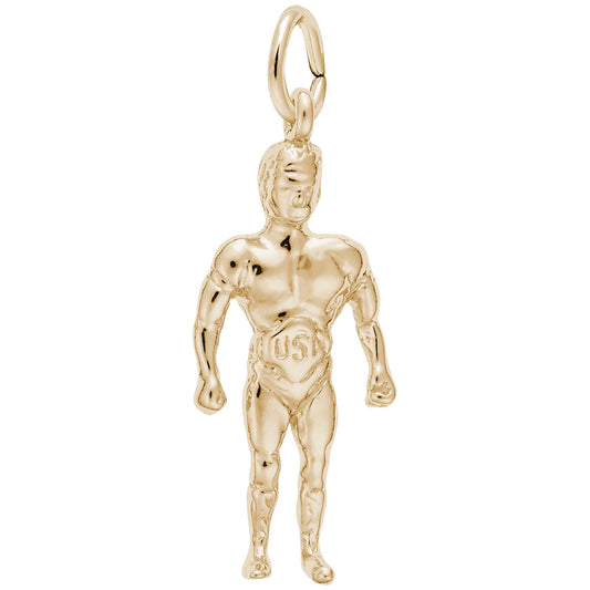 Premium Wrestler Charm for Sports Enthusiasts - Rembrandt Charms 7936