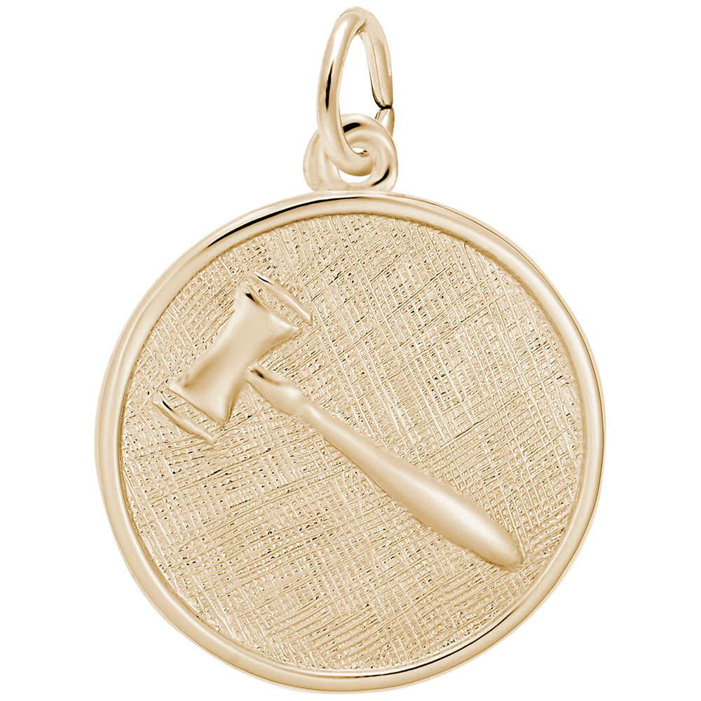 Law Gavel Disc Charm - Perfect Accessory for Legal Professionals 7939