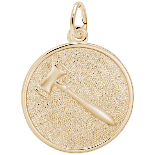 Law Gavel Disc Charm - Perfect Accessory for Legal Professionals 7939