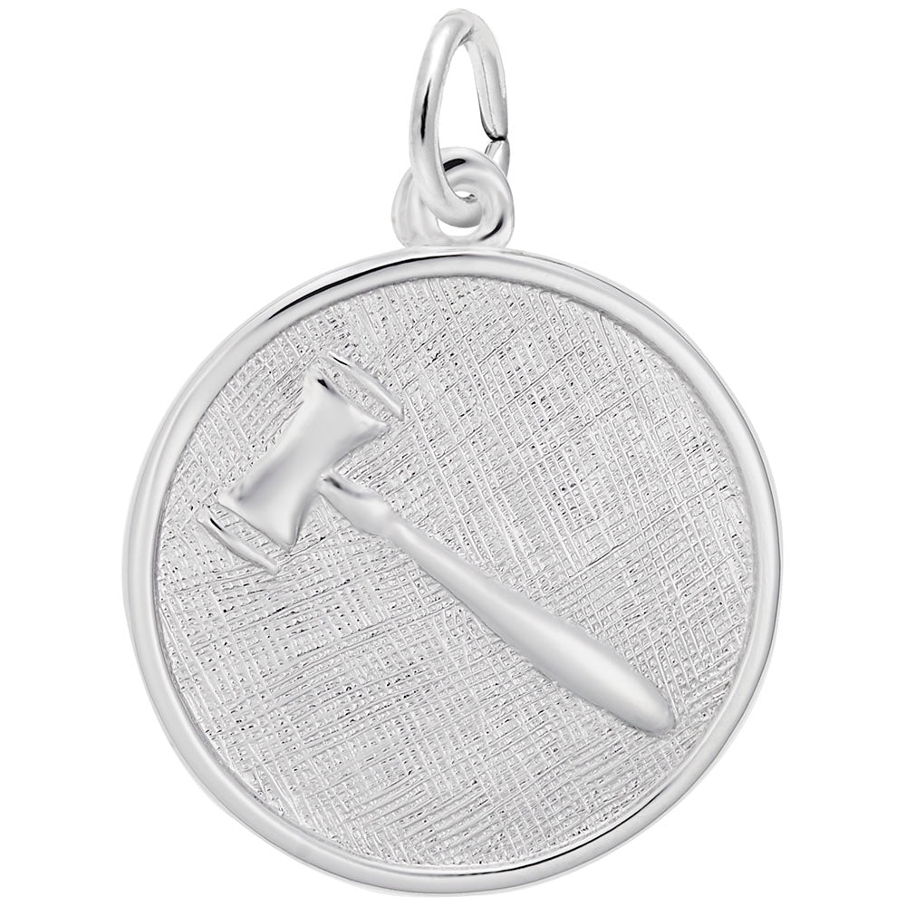 Law Gavel Disc Charm - Perfect Accessory for Legal Professionals 7939