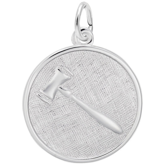 Law Gavel Disc Charm - Perfect Accessory for Legal Professionals 7939