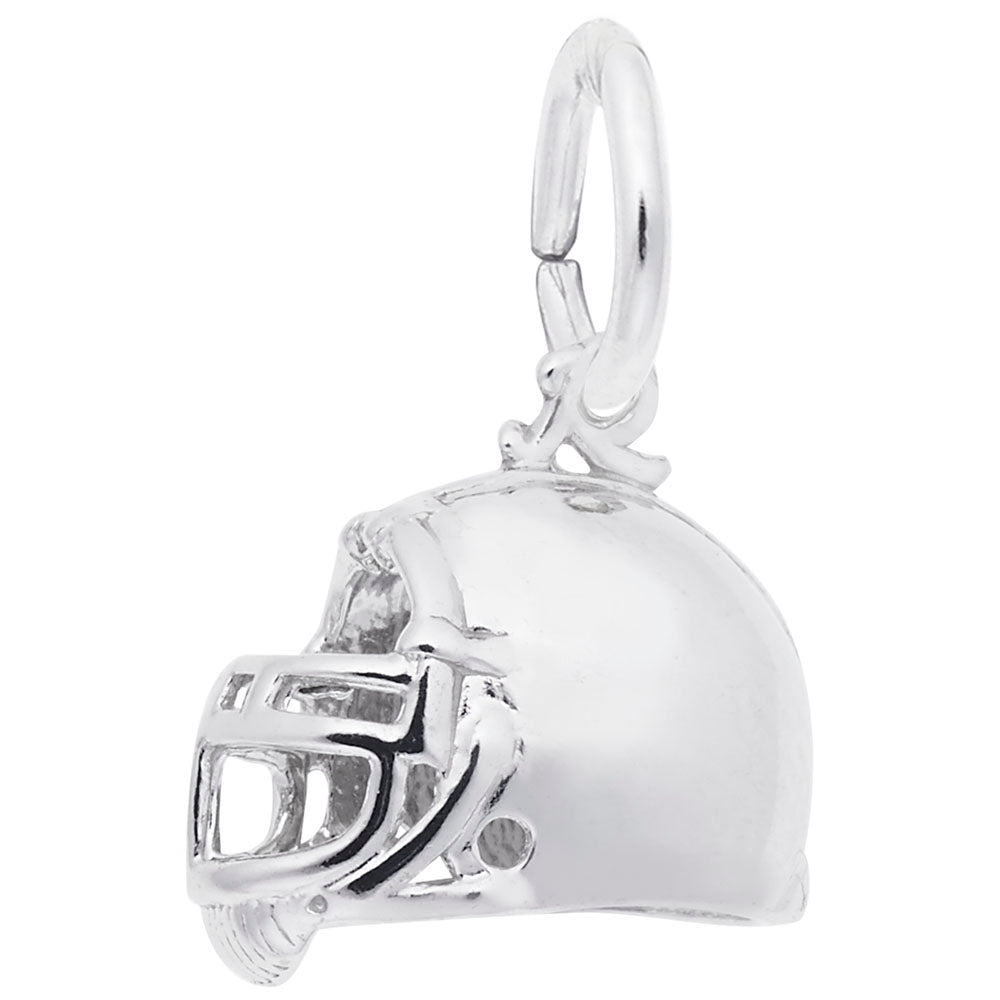 Football Helmet Charm - Sterling Silver Sports Jewelry for Fans 8110