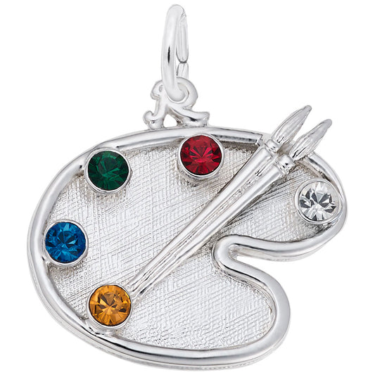 Artist Palette with Stones Charm