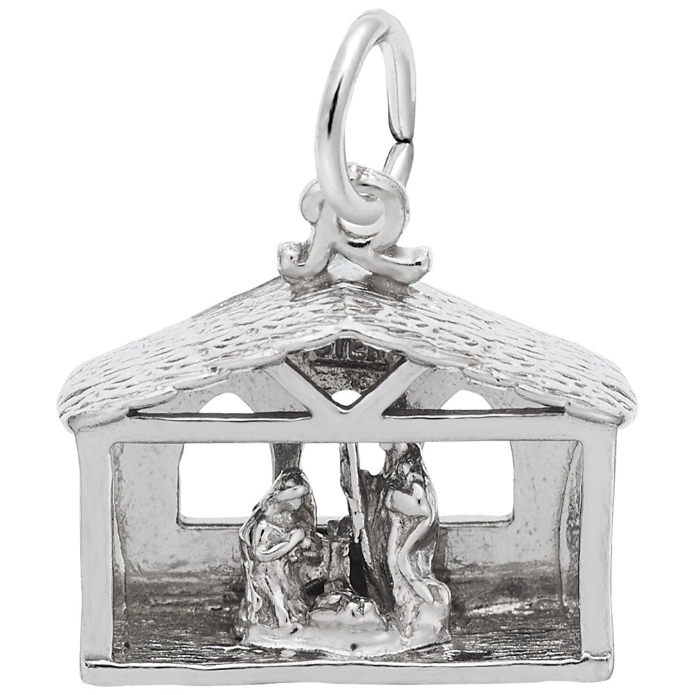 Handcrafted Nativity Charm for Christmas Jewelry - Rembrandt Charms 8159