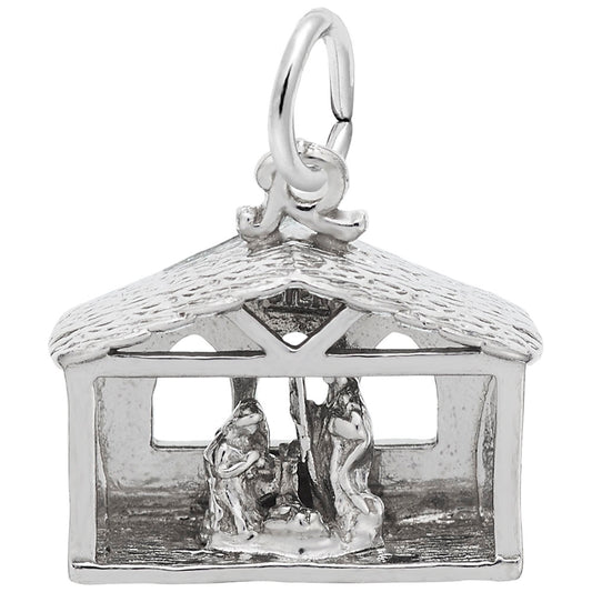 Handcrafted Nativity Charm for Christmas Jewelry - Rembrandt Charms 8159