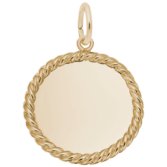 Extra Small Rope Disc Charm for Personalized Jewelry Designs 8178
