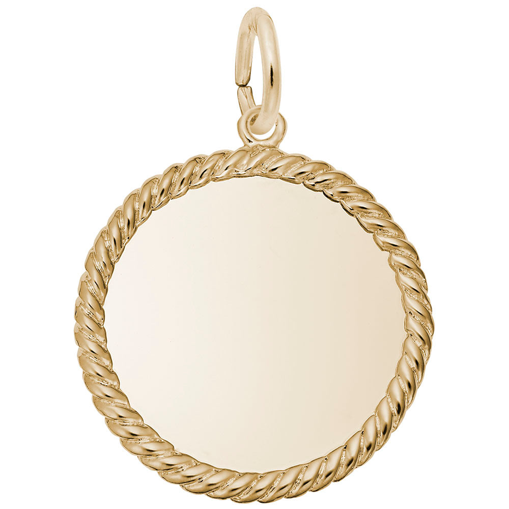 Small Rope Disc Charm - Elegant Customizable Jewelry Accessory 8179