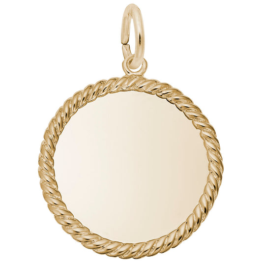 Small Rope Disc Charm - Elegant Customizable Jewelry Accessory 8179