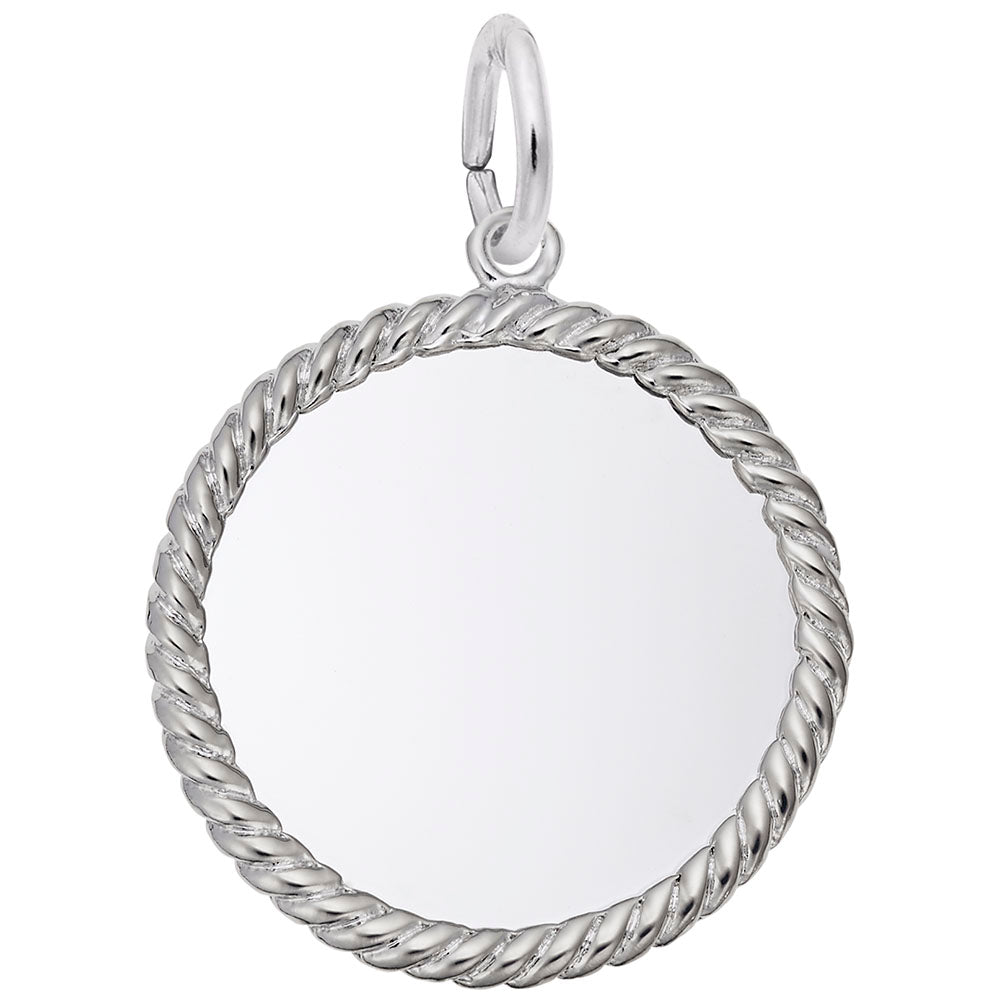 Small Rope Disc Charm - Elegant Customizable Jewelry Accessory 8179
