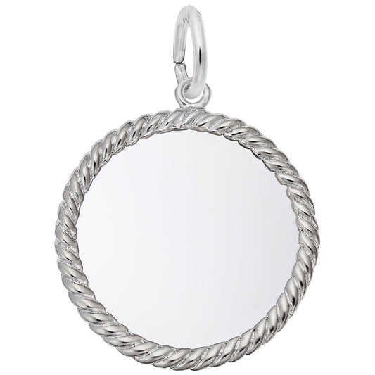 Small Rope Disc Charm - Elegant Customizable Jewelry Accessory 8179