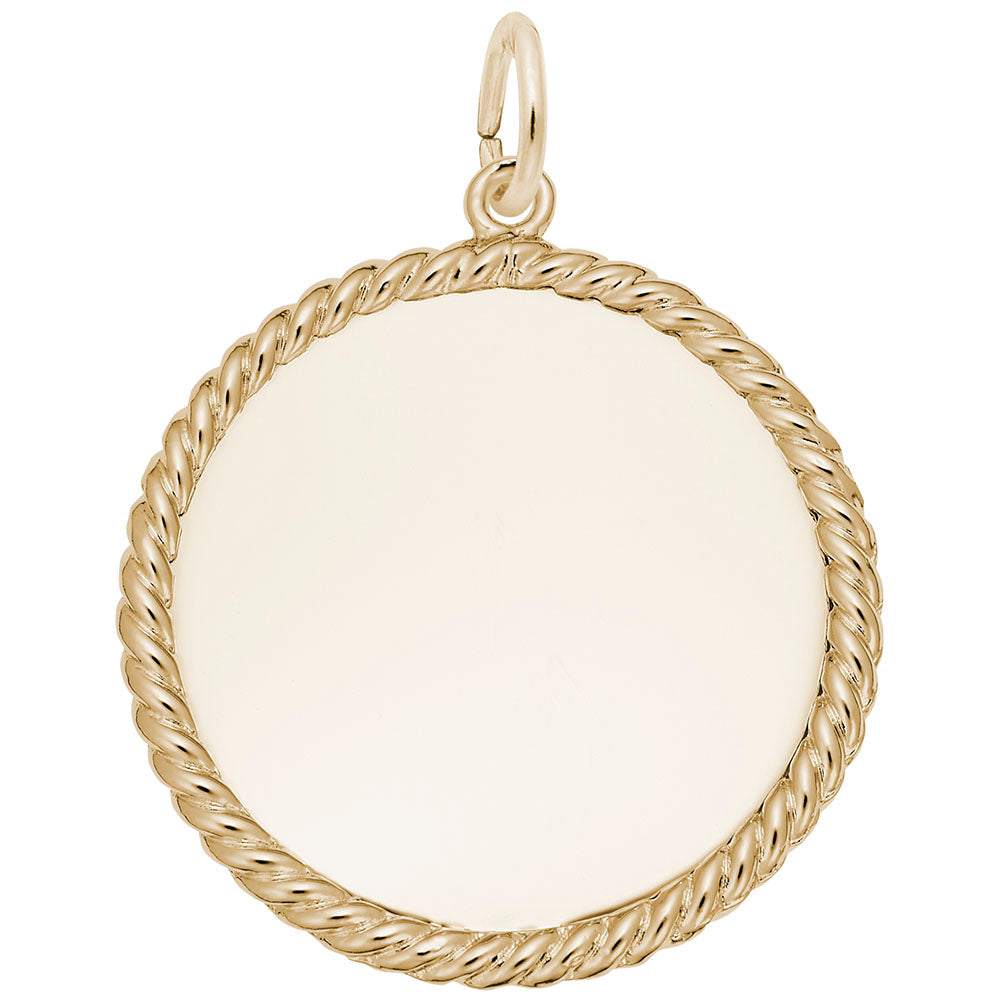 Medium Rope Disc Charm - Elegant Customizable Jewelry Accessory 8180