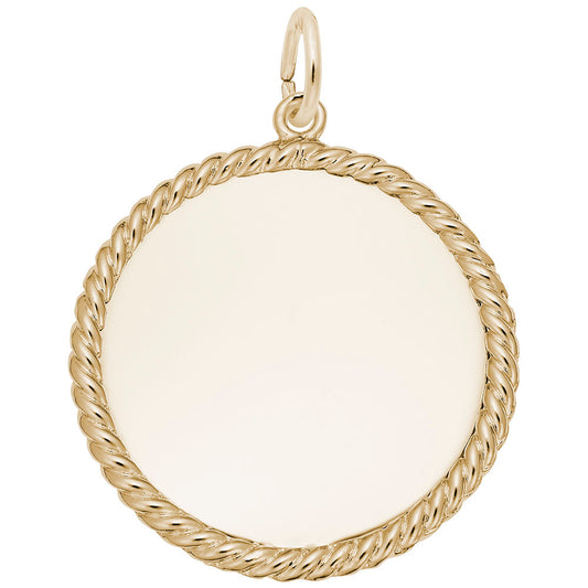 Medium Rope Disc Charm - Elegant Customizable Jewelry Accessory 8180