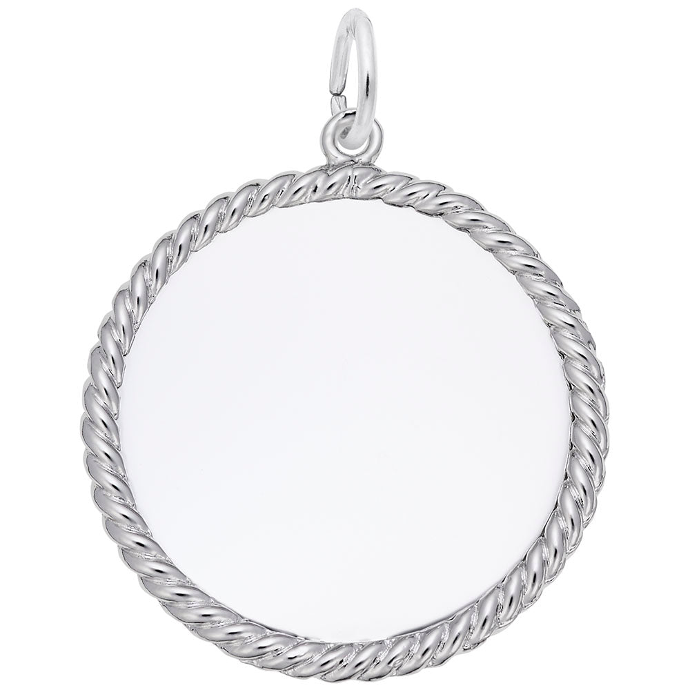 Medium Rope Disc Charm - Elegant Customizable Jewelry Accessory 8180