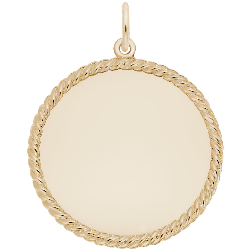 Large Rope Disc Charm - Elegant Customizable Jewelry Accessory 8181