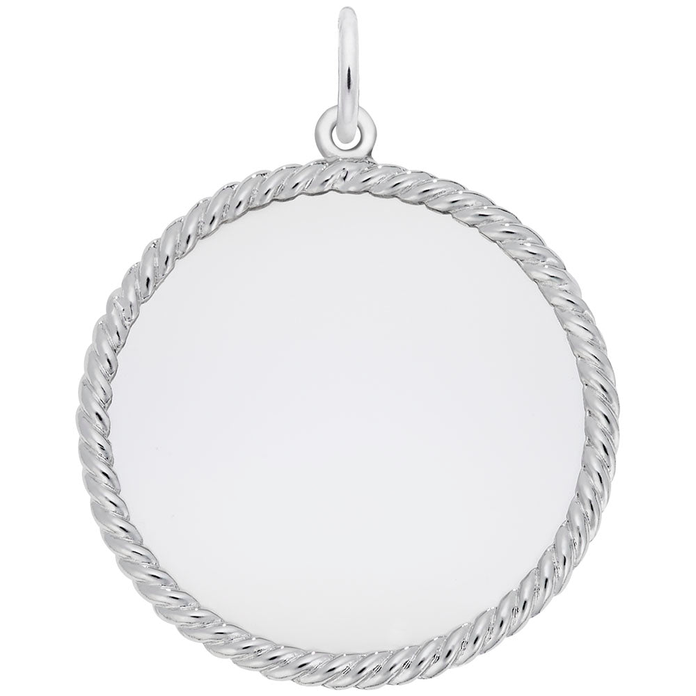 Large Rope Disc Charm - Elegant Customizable Jewelry Accessory 8181