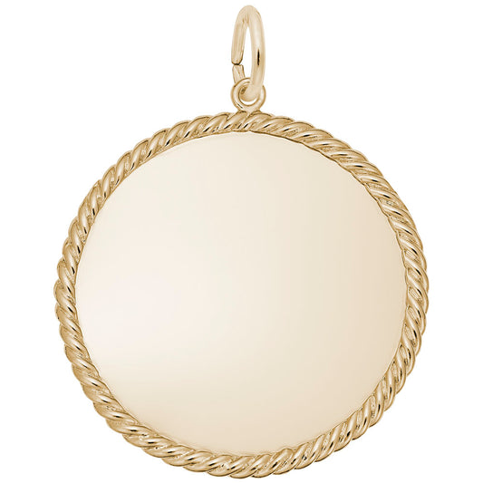 Extra Large Rope Disc Charm - Unique Customizable Jewelry Piece 8182