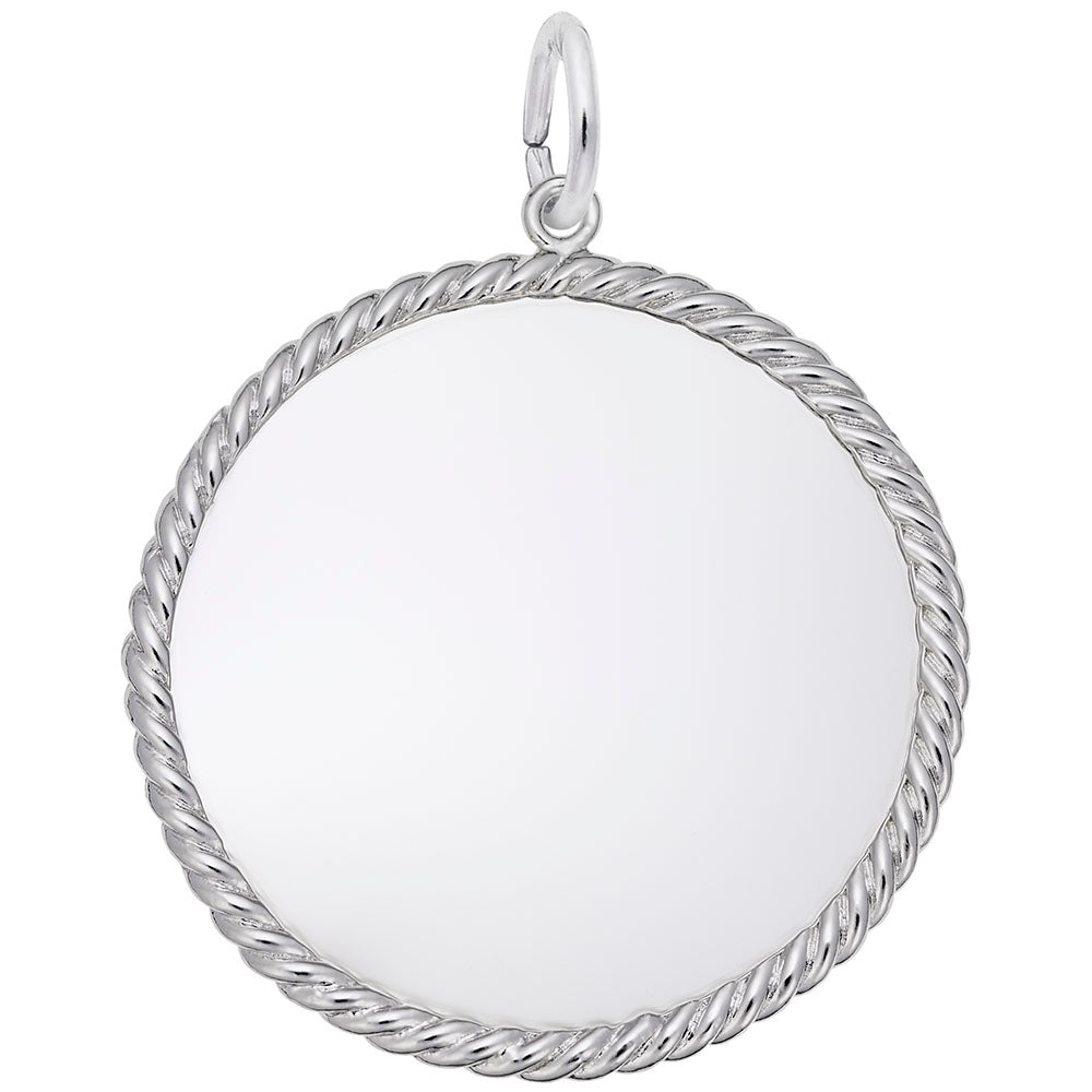 Extra Large Rope Disc Charm - Unique Customizable Jewelry Piece 8182