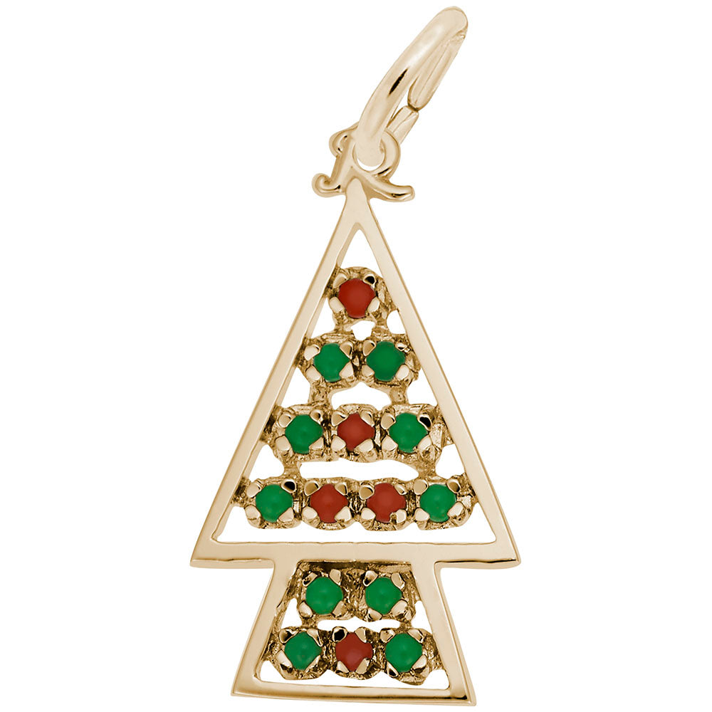 Beaded Christmas Tree Charm for Holiday Jewelry & Festive Gifts 8187