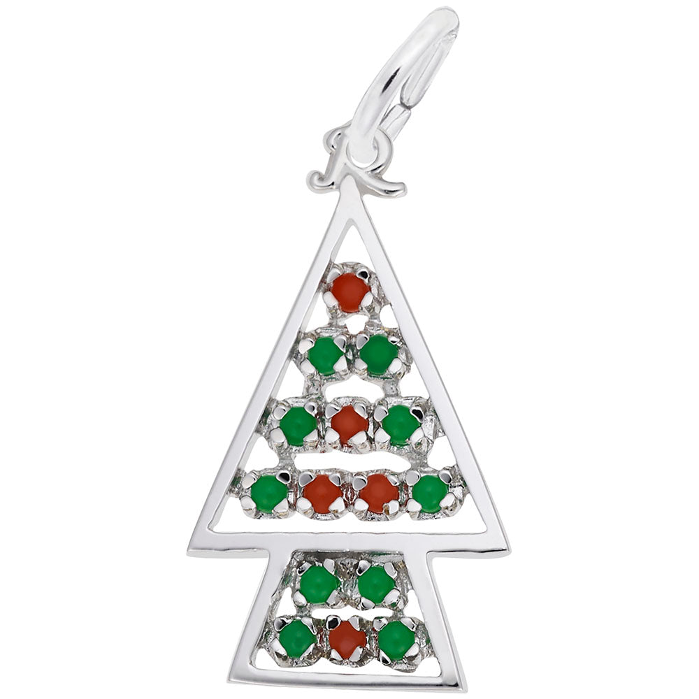 Beaded Christmas Tree Charm for Holiday Jewelry & Festive Gifts 8187