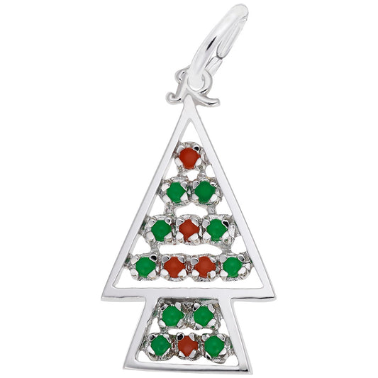 Beaded Christmas Tree Charm for Holiday Jewelry & Festive Gifts 8187