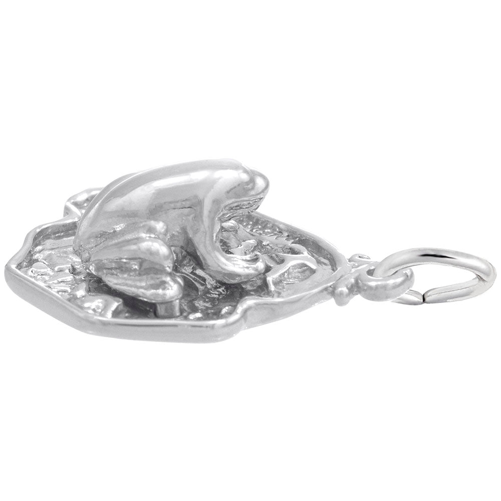 Frog on Lily Pad Charm - Nautical Sea Life Jewelry Accessory 8196