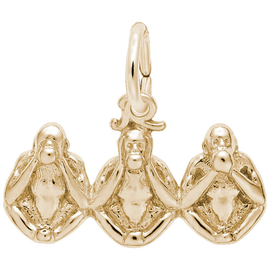 Three Monkeys Charm - Friendship Symbol for Meaningful Connections 8205