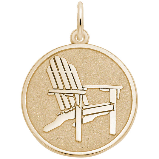 Adirondack Chair Disc Charm for Beach Lovers - Travel Jewelry 8212
