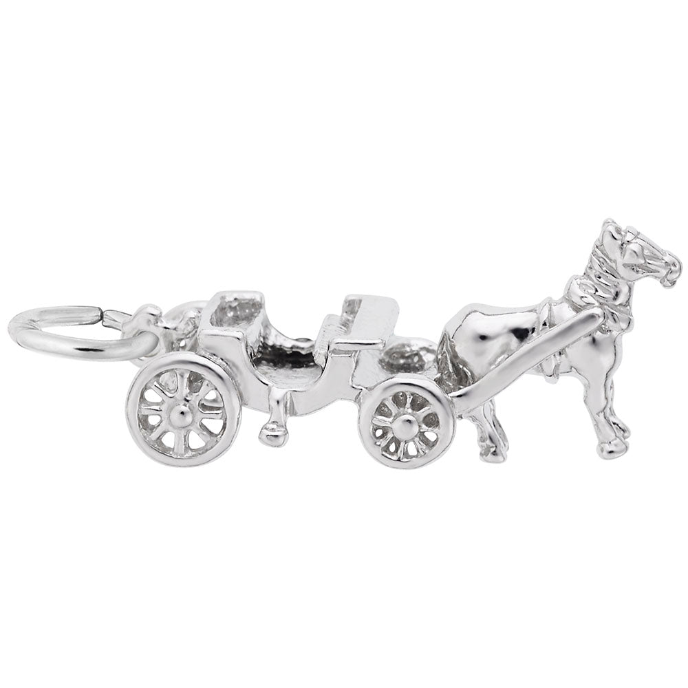 Elegant Horse-Drawn Carriage Charm for Pet Lovers & Collectors 8214