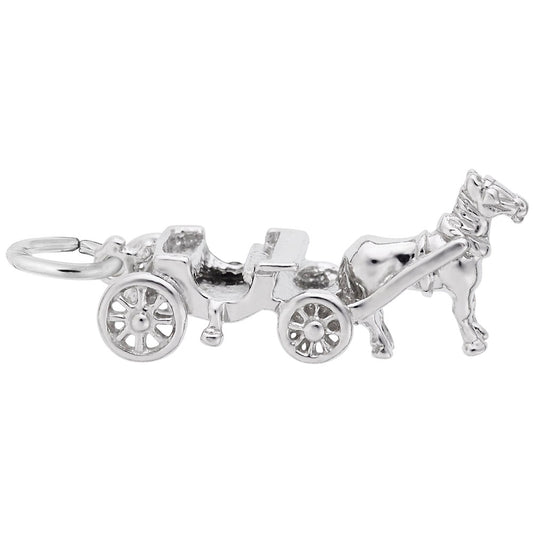Elegant Horse-Drawn Carriage Charm for Pet Lovers & Collectors 8214