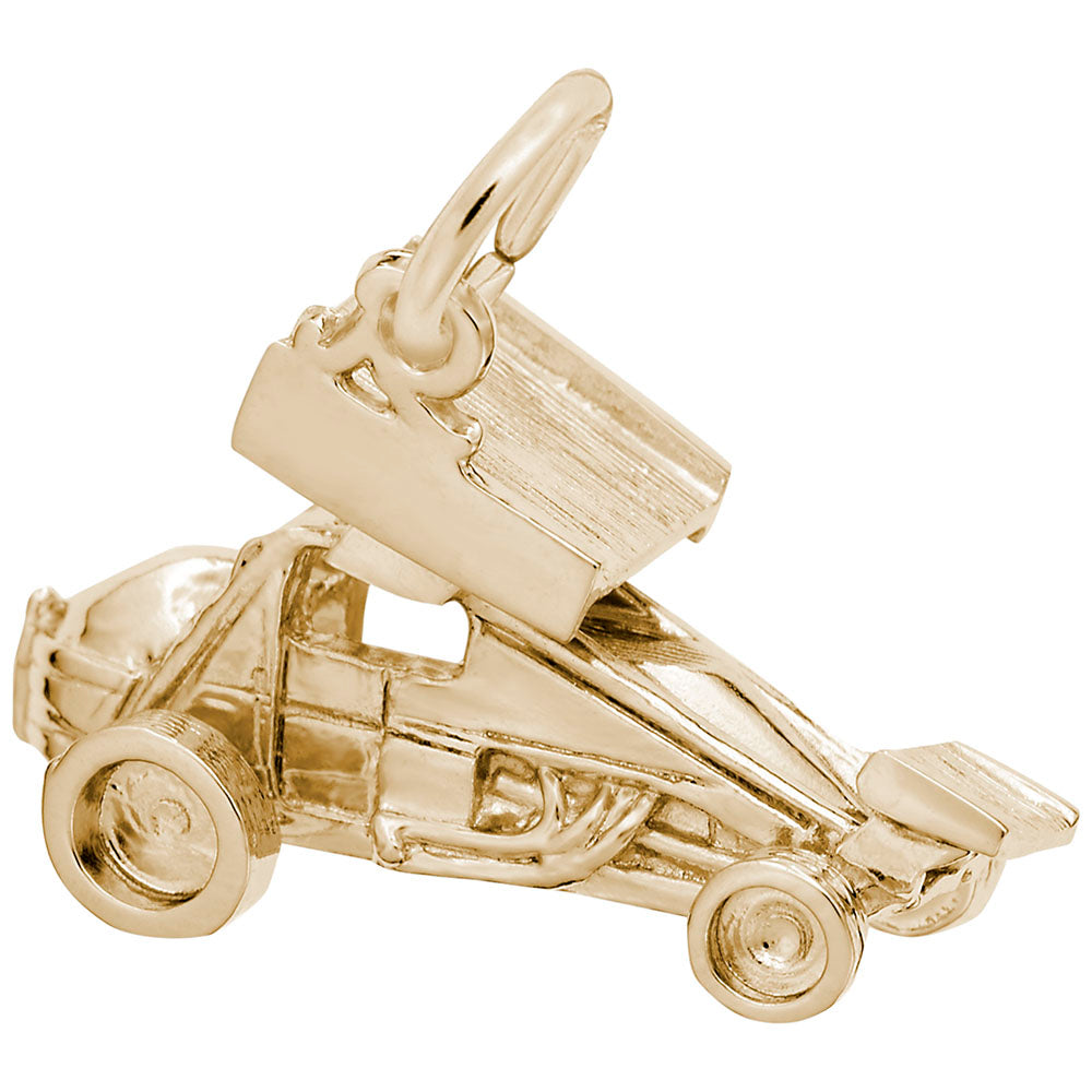Winged Sprint Car Charm - Unique Automotive Jewelry for Enthusiasts 8215