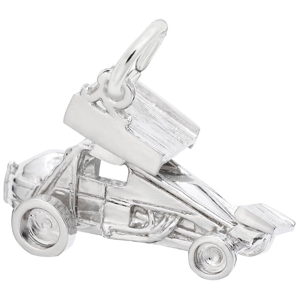 Winged Sprint Car Charm - Unique Automotive Jewelry for Enthusiasts 8215