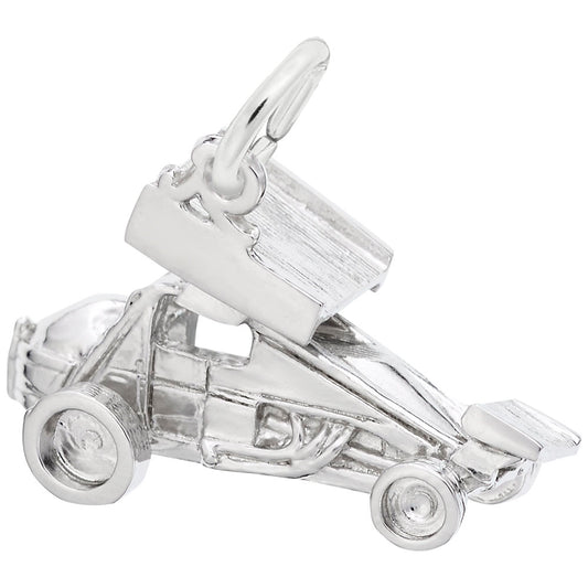 Winged Sprint Car Charm - Unique Automotive Jewelry for Enthusiasts 8215