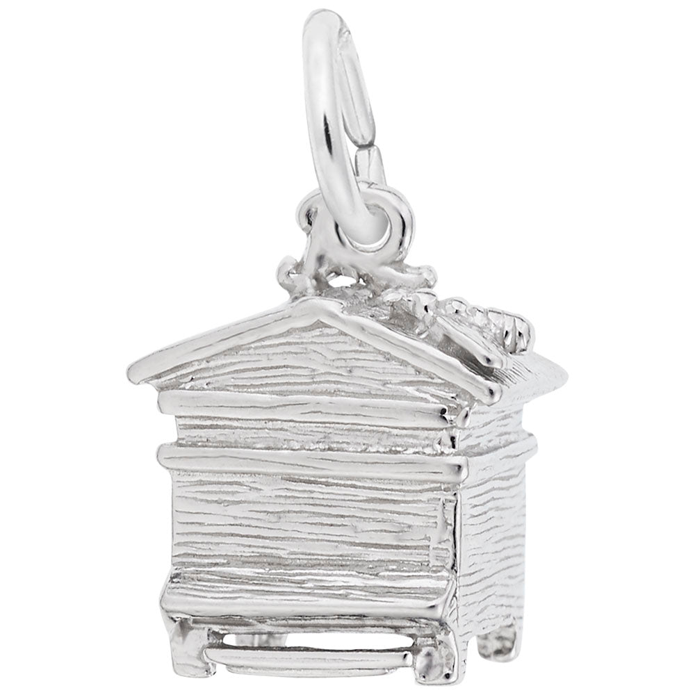 Bee Hive Charm - Sterling Silver Insect Jewelry for Nature Lovers 8216