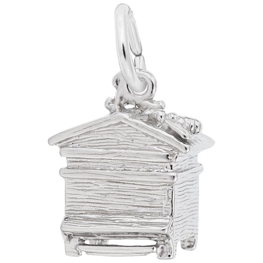Bee Hive Charm - Sterling Silver Insect Jewelry for Nature Lovers 8216