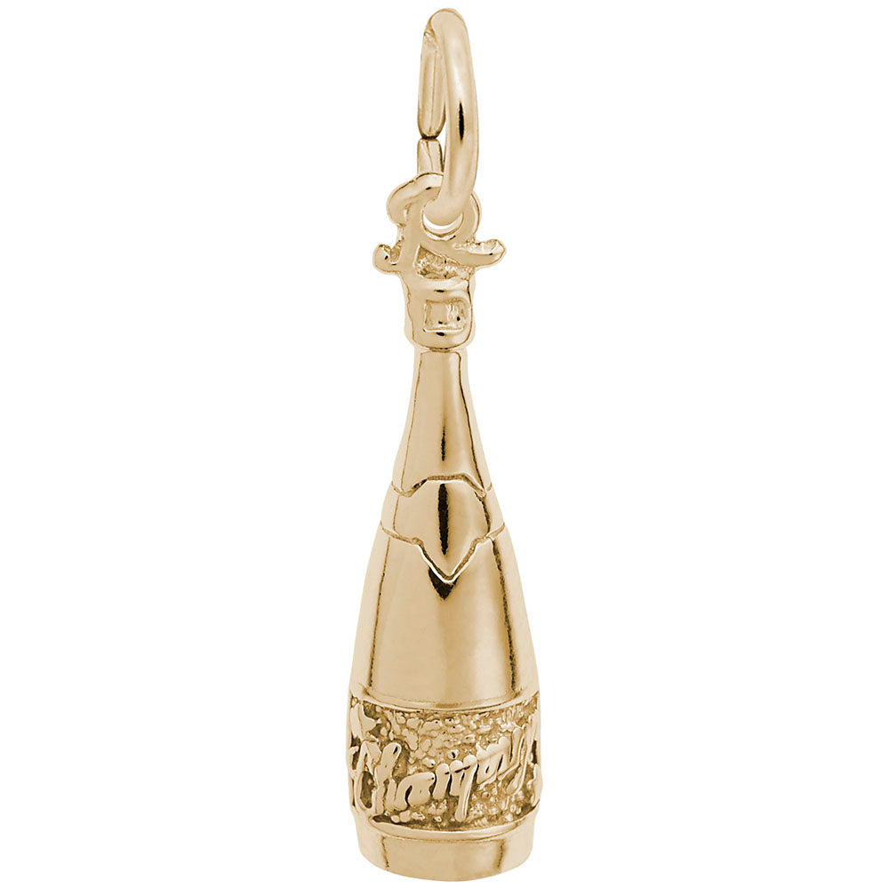 Elegant Champagne Bottle Charm for Wedding & Anniversary Gifts 8257