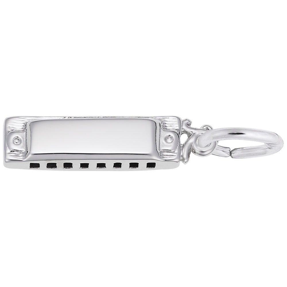 Delicate Silver Harmonica Charm for Music Lovers & Collectors 8275