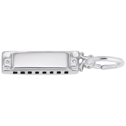 Delicate Silver Harmonica Charm for Music Lovers & Collectors 8275