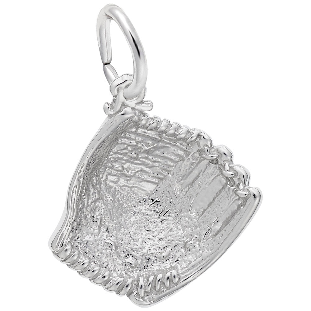 Baseball Glove Charm - Sterling Silver Sports Jewelry for Fans 8277