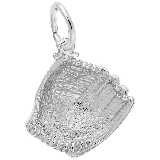 Baseball Glove Charm - Sterling Silver Sports Jewelry for Fans 8277