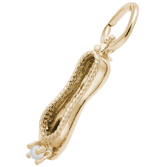 Ballet Slipper Charm with Pearl - Elegant Dance Jewelry Gift 8284