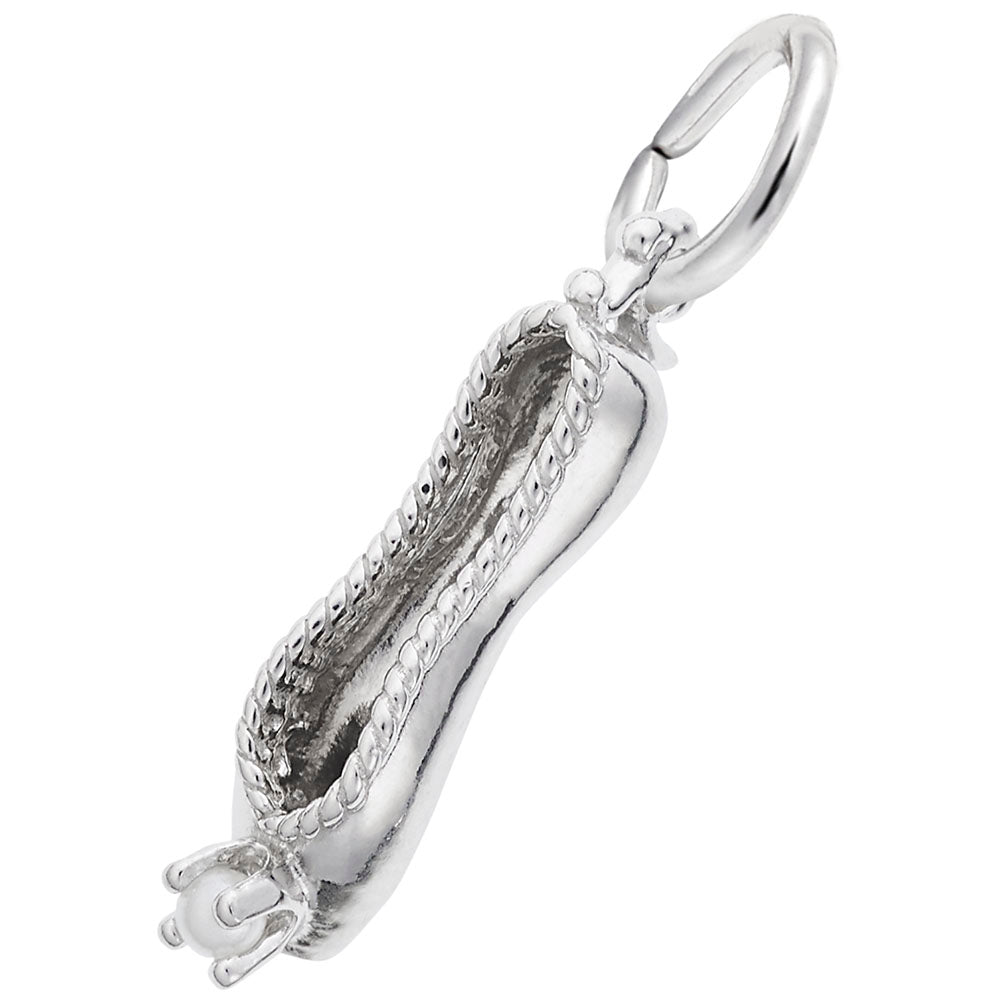 Ballet Slipper Charm with Pearl - Elegant Dance Jewelry Gift 8284