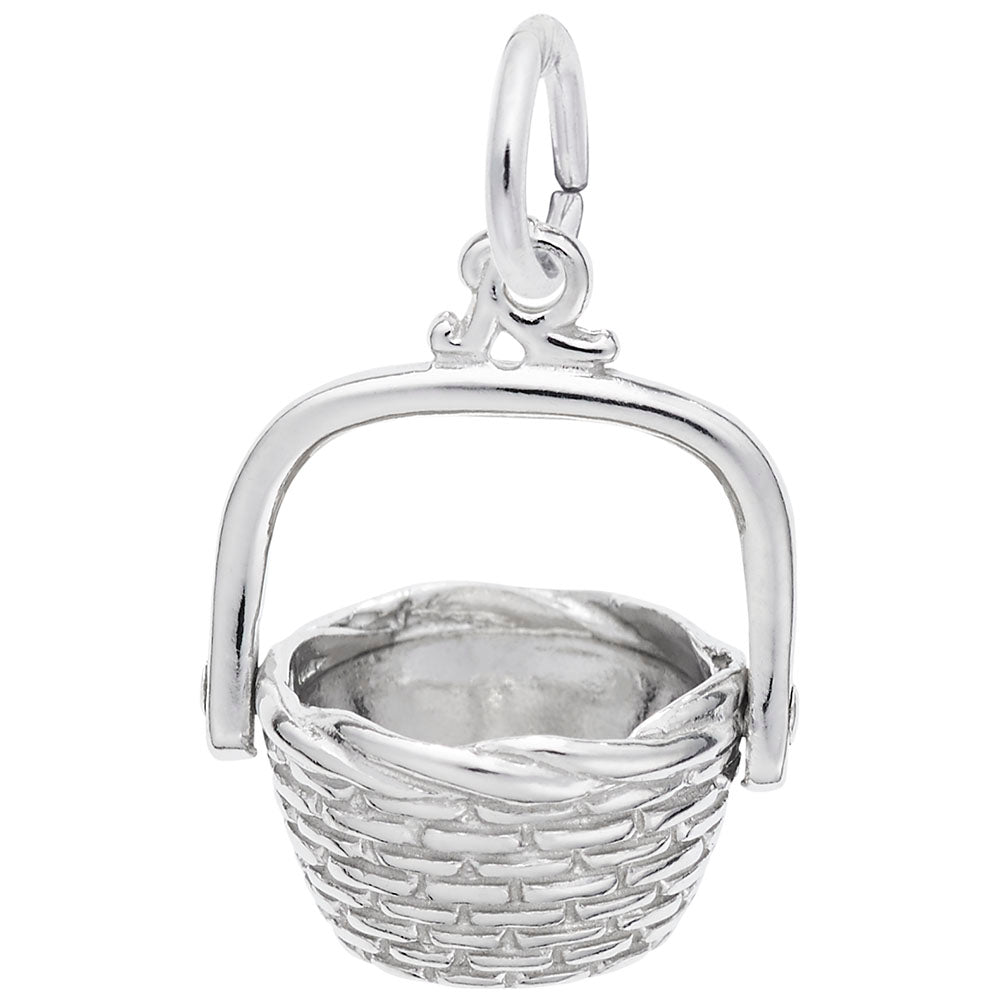 Nantucket Basket Charm - Coastal Beach Travel Jewelry Accessory 8285