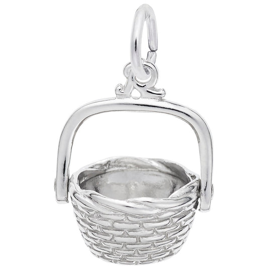 Nantucket Basket Charm - Coastal Beach Travel Jewelry Accessory 8285