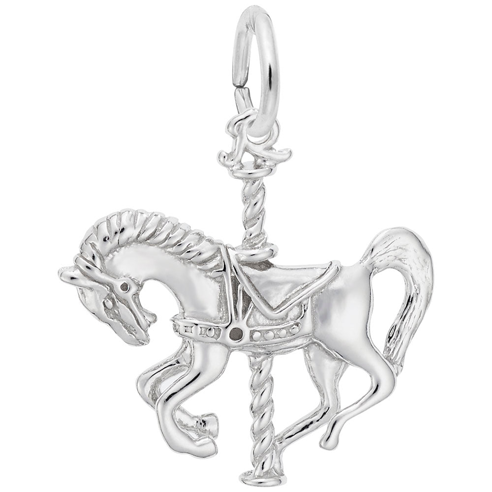 Carousel Horse Charm - Elegant Jewelry for Arts & Music Lovers 8290