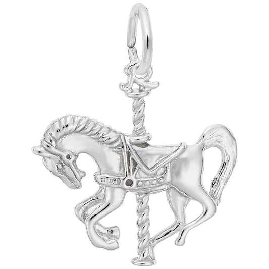 Carousel Horse Charm - Elegant Jewelry for Arts & Music Lovers 8290