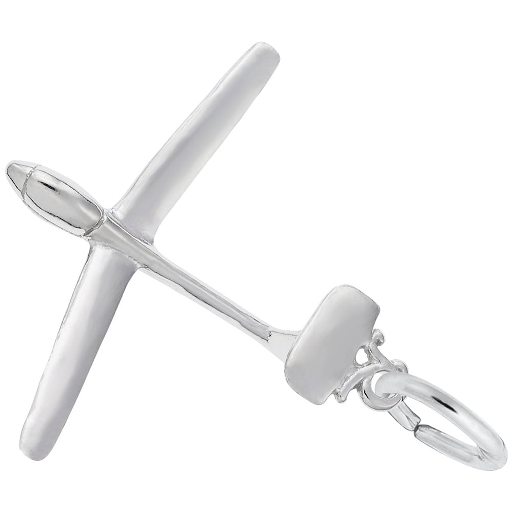 Glider Plane Charm for Bracelets - Aviation Jewelry Gift Idea 8293
