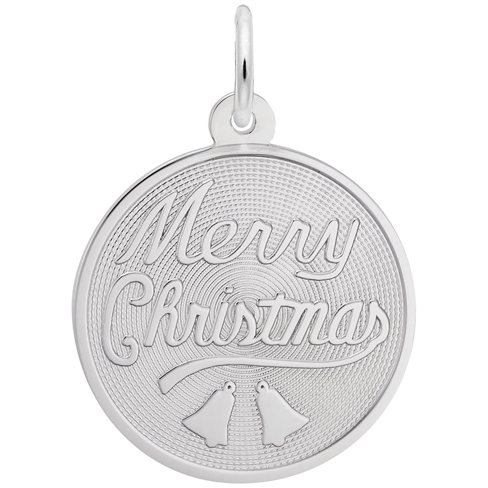 Merry Christmas Disc Charm - Festive Religious Jewelry Gift 8306