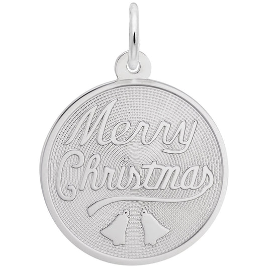 Merry Christmas Disc Charm - Festive Religious Jewelry Gift 8306