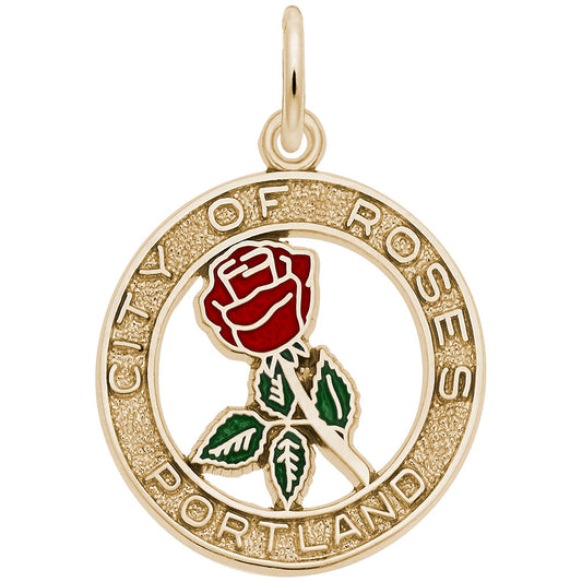 Portland City of Roses Charm - Travel Souvenir Jewelry Gift 8308
